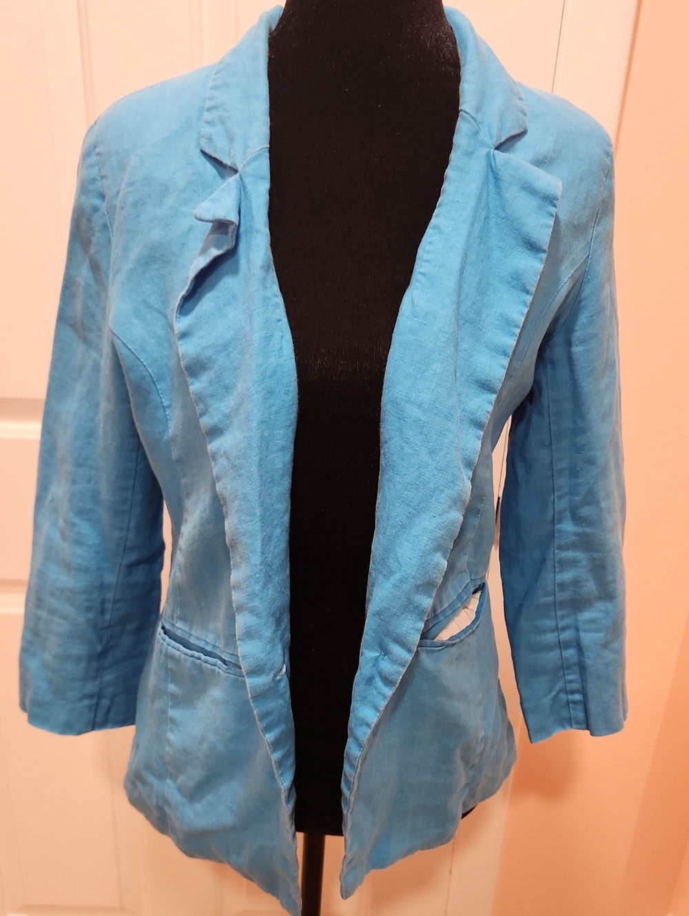 Love Tree Turquoise Open-Front Blazer Jacket